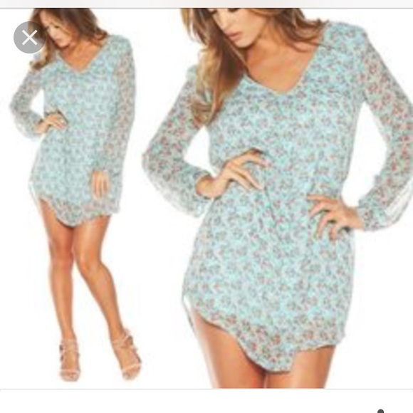 Naked wardrobe light blue floral dress. - Picture 2 of 7