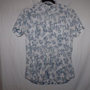 inverted patterned button up shirt