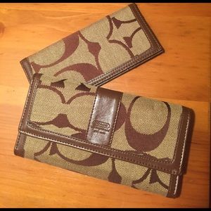 Coach wallet and matching checkbook holder