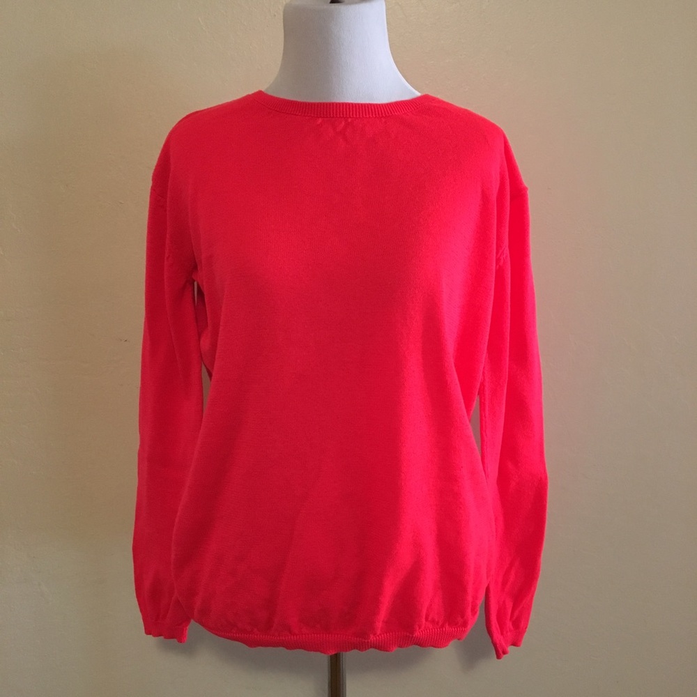 SALE! Neon pink/orange crew neck sweater