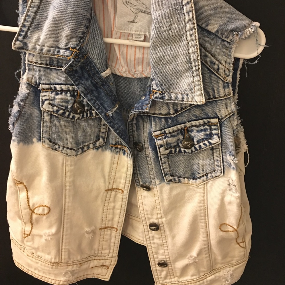 White crow jean vest