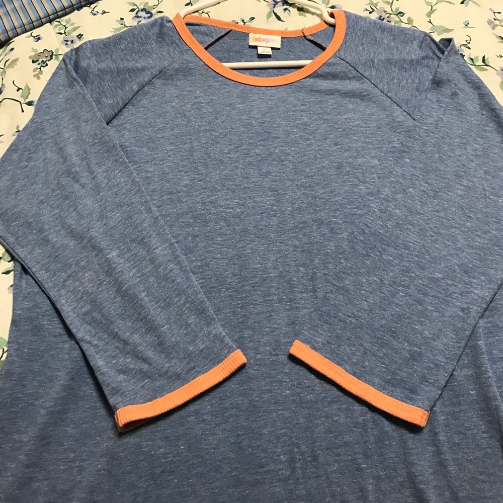 LuLaRoe Randy top L 3/4 sleeve baseball tee