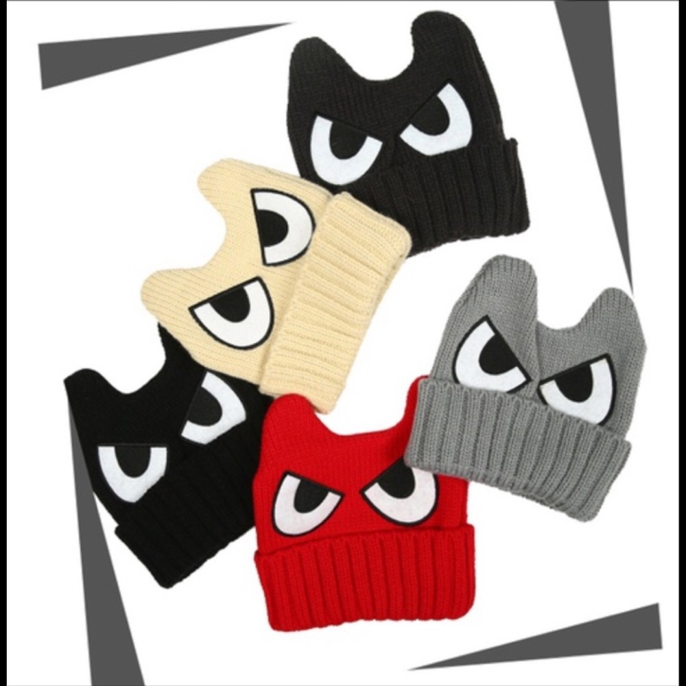 Boys Winter Cartoon Eyes Beanie