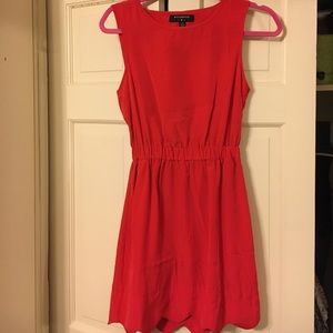 Red scalloped mini dress