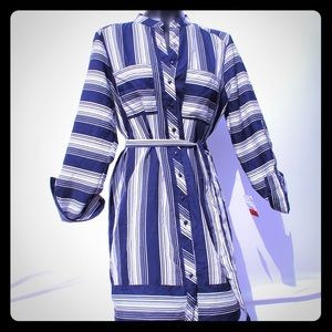 Blue and white summer dress