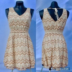 Tan lace dress