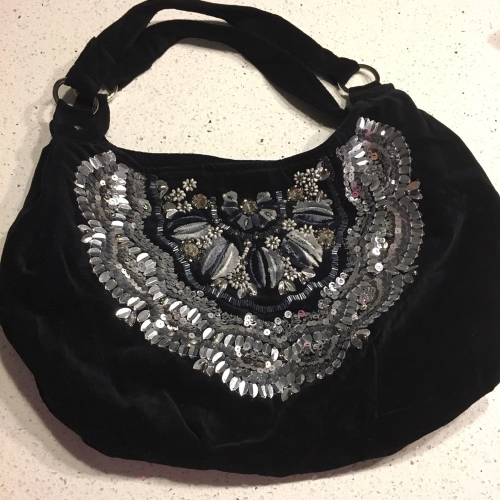 Black embellished velvet purse. NWOT