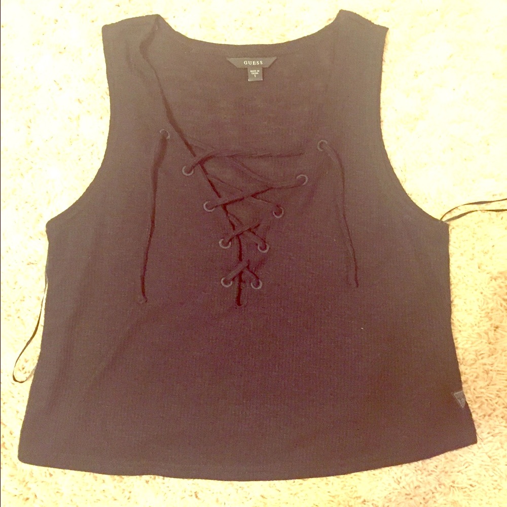 BRAND NEW FROM RODEO DRIVE GUESS black crop top