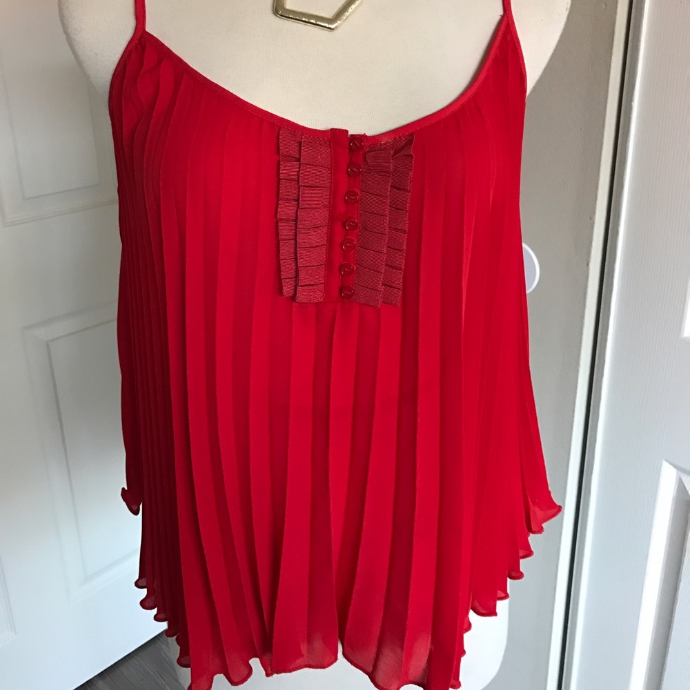 Free People Red Pleated Flowy Top S - ** SOLD **