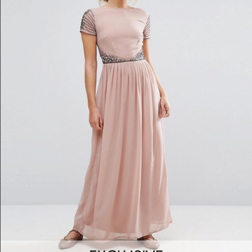 ASOS Maya Cap Sleeve Bridesmaid Embellished Mauve