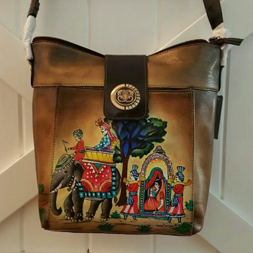 Hand painted cross body sharif purse