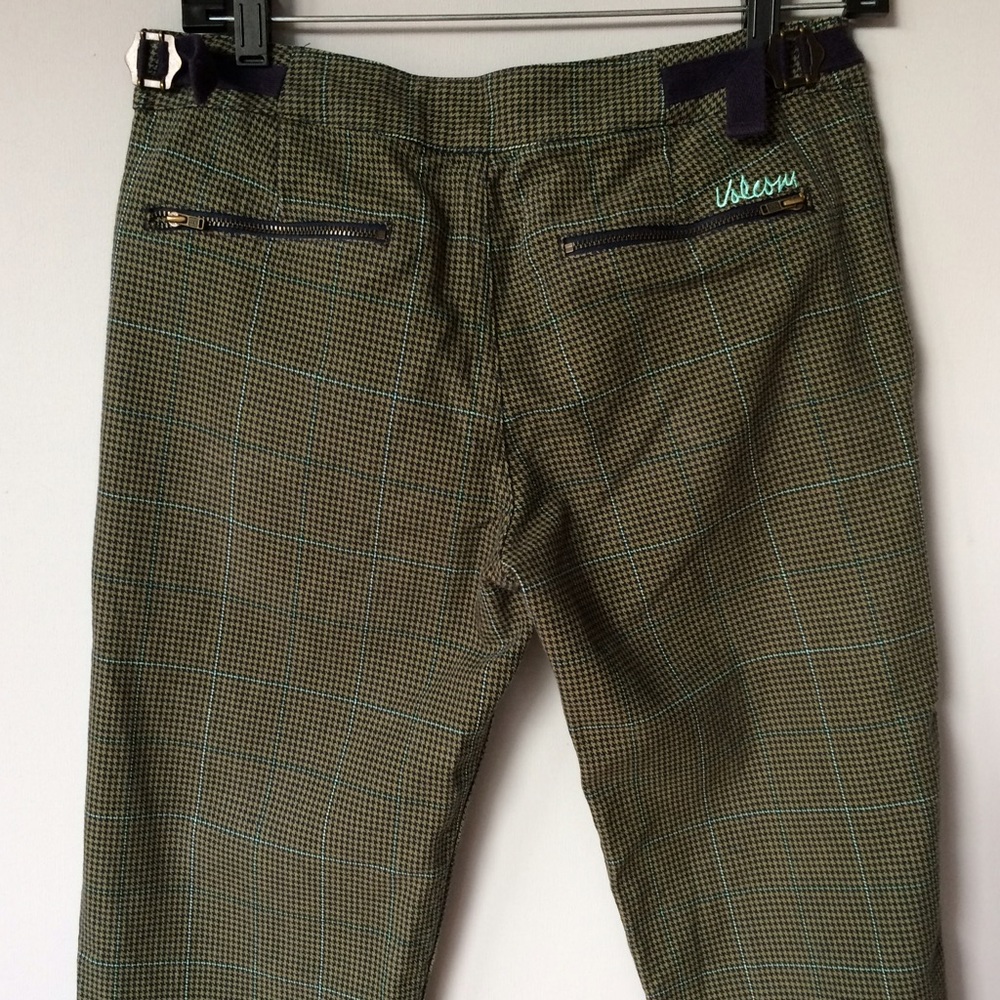 VOLCOM tartan pants khaki/teal size 5