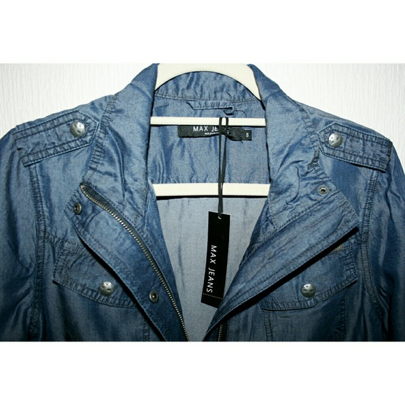 ⚡ONE Med LEFT⚡ MAX Denim Tencel Anorak Jacket NWT - Picture 2 of 8