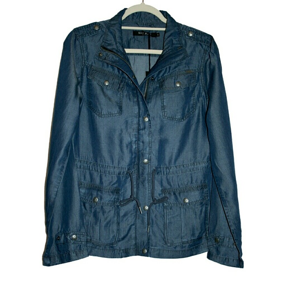 ⚡ONE Med LEFT⚡ MAX Denim Tencel Anorak Jacket NWT - Picture 5 of 8