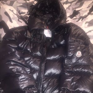 Black Moncler Coat with Hood