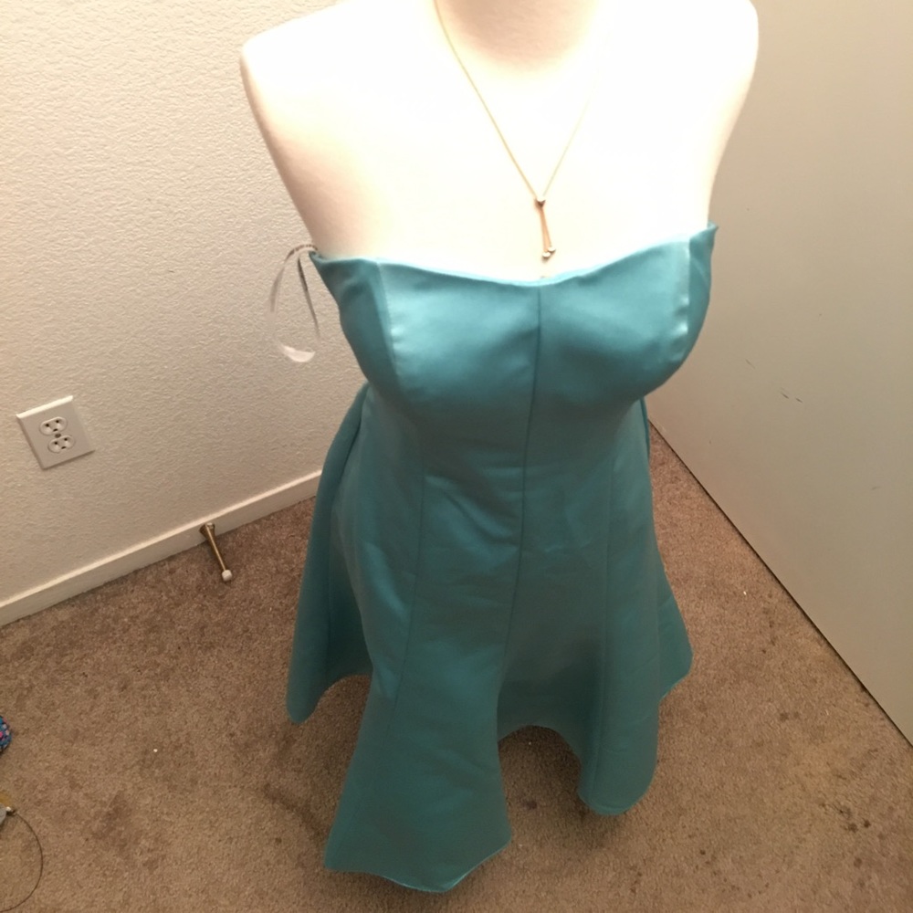 David's Bridal strapless short length dress