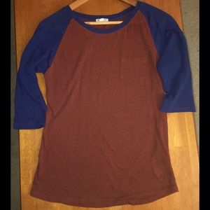 Forever 21 3/4 three quarter sleeve baseball tee