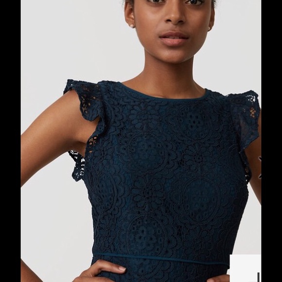 Ann Taylor Loft flutter 💓 sleeve lace dress 👗. - Picture 2 of 8
