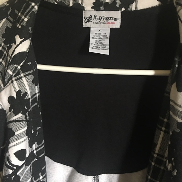 Self Esteem Black and White Flower Peacoat Sz XL - Picture 4 of 4