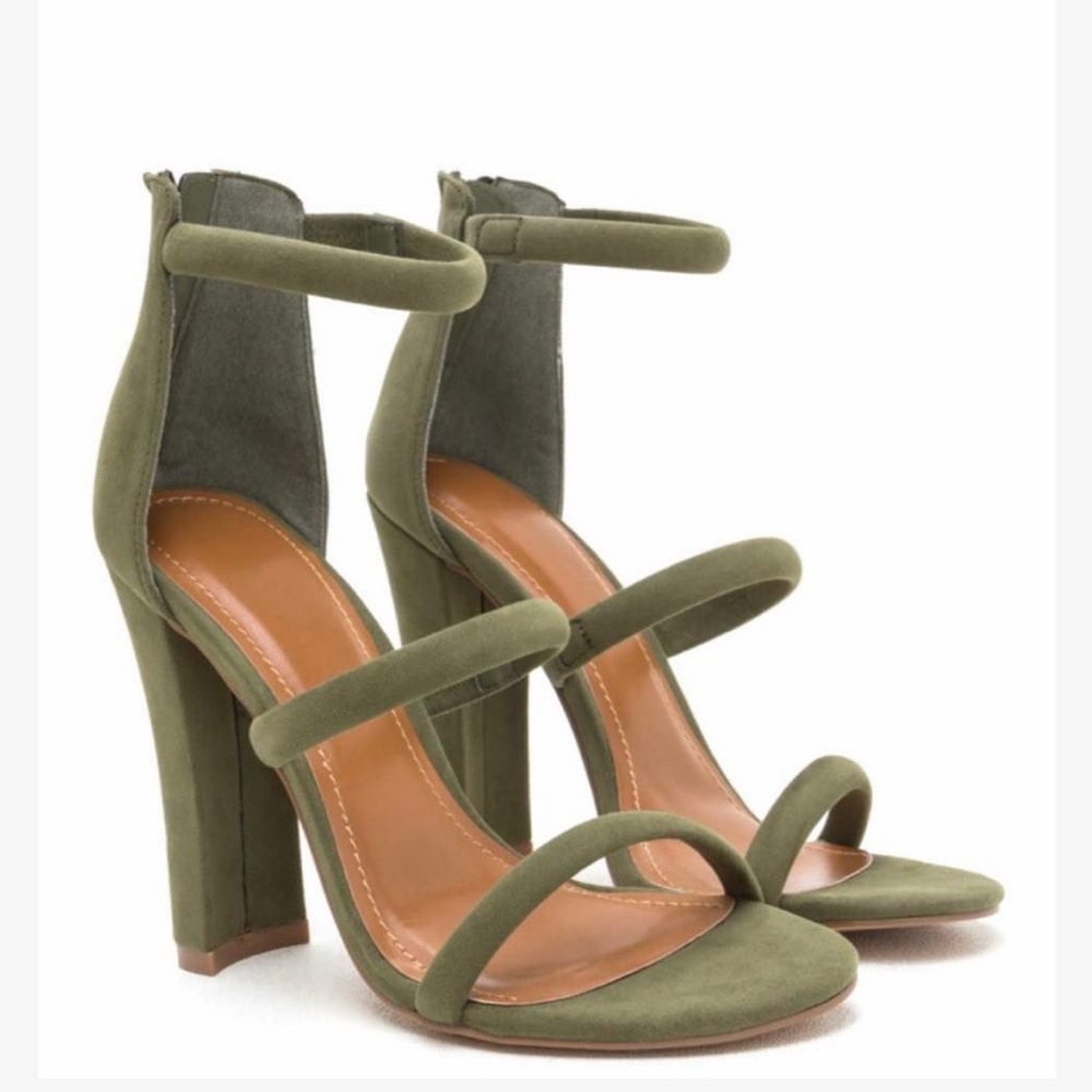❌SOLD❌3For All Strappy Velvet Heels