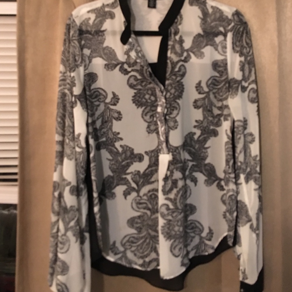 Black and white blouse