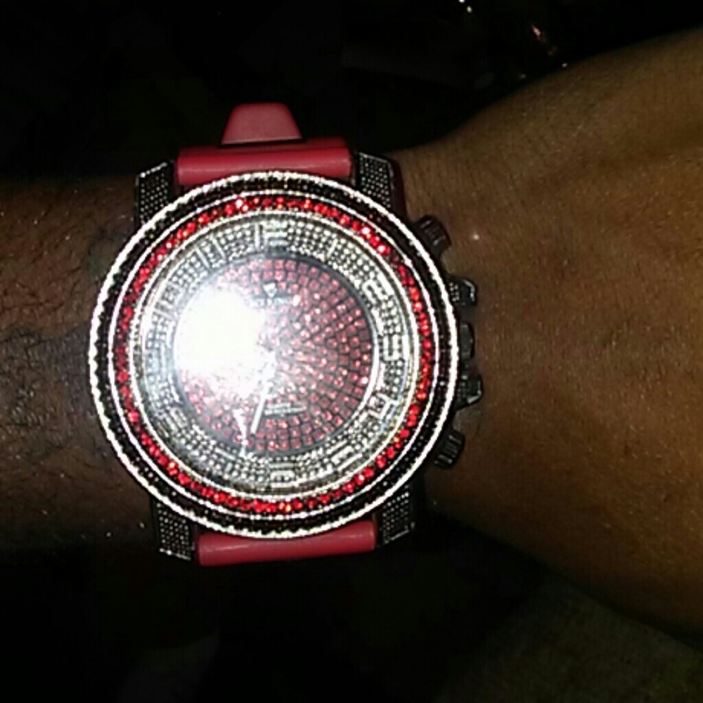 Ice King Watch Red and Black Real Diamonds.