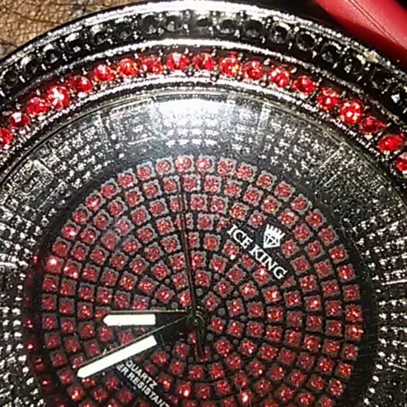Ice King Watch Red and Black Real Diamonds.