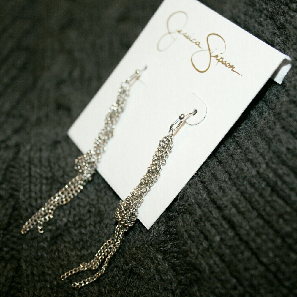 Jessica Simpson Knotted Chain Earrings NWT - Picture 3 of 6