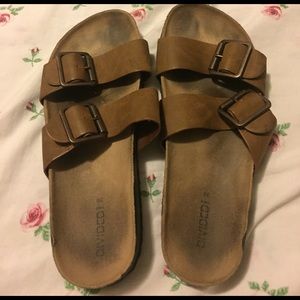 H&M Birkenstock knock off shoes brown