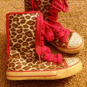 CHEETAH PRINT/PINK. High top girls sneakers 11