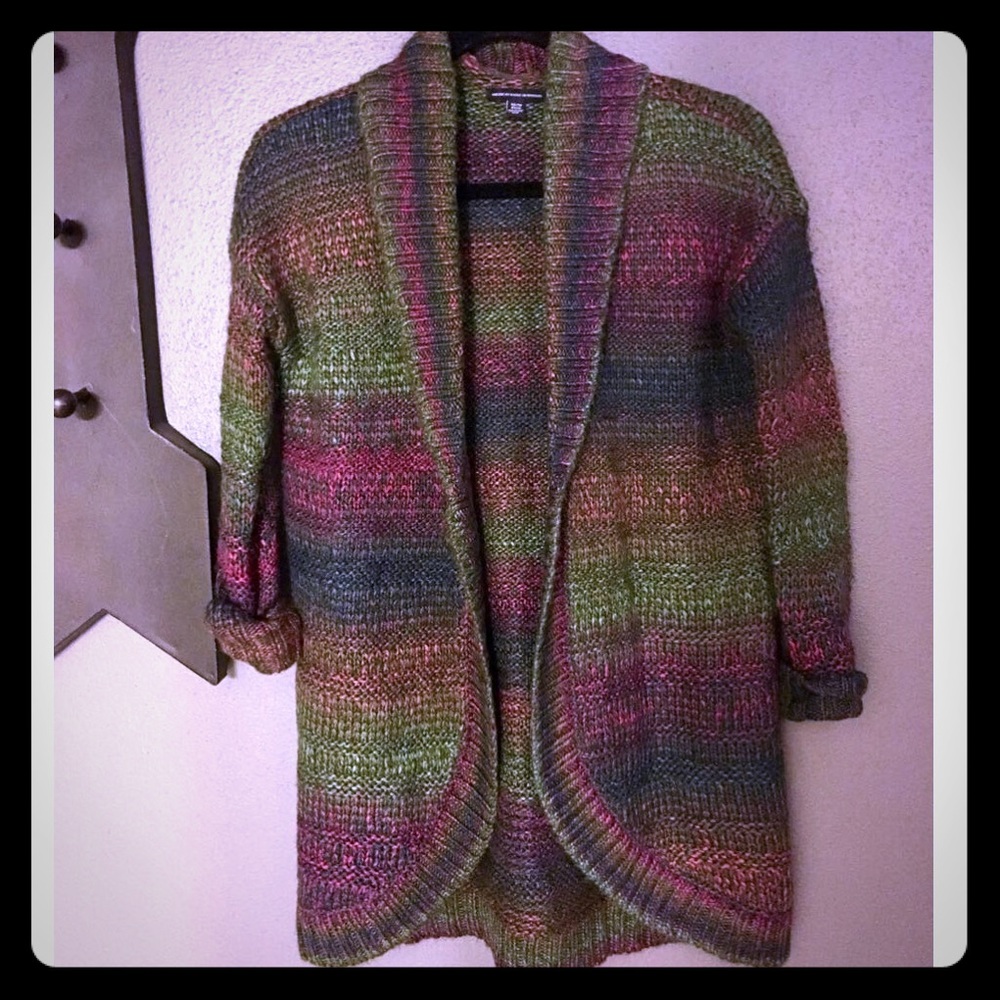 Shawl Collar Long Draped Cardigan