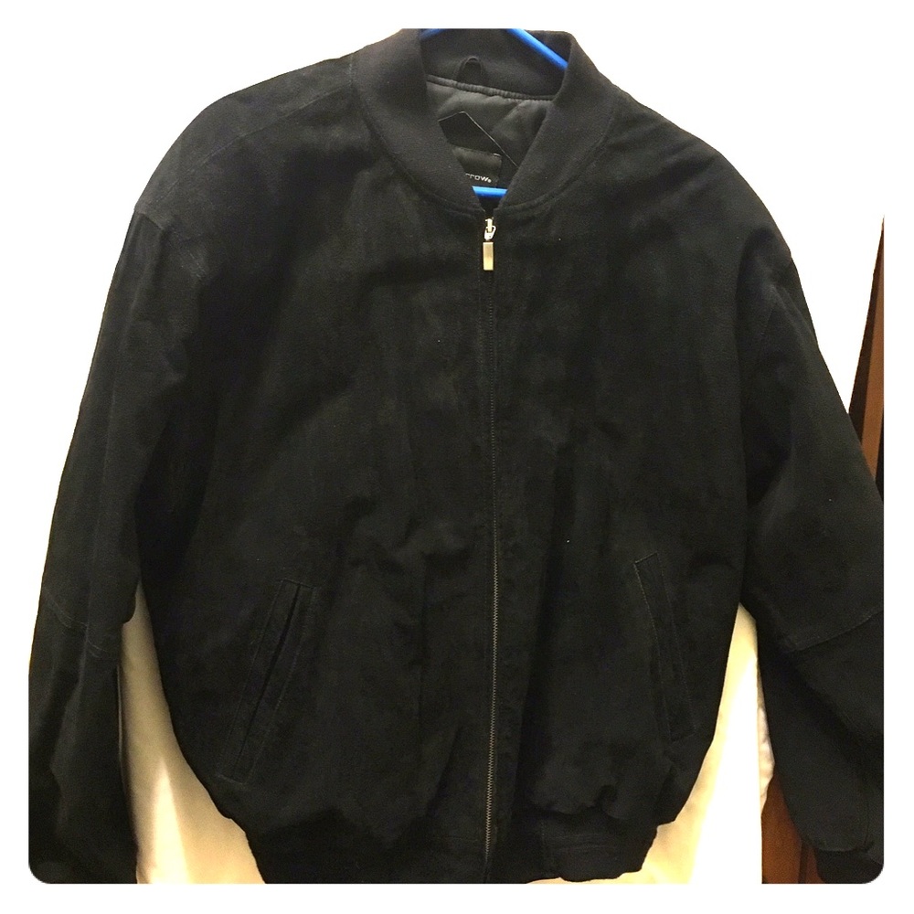 Sonoma Men's Black Suede Baseball Jacket Large