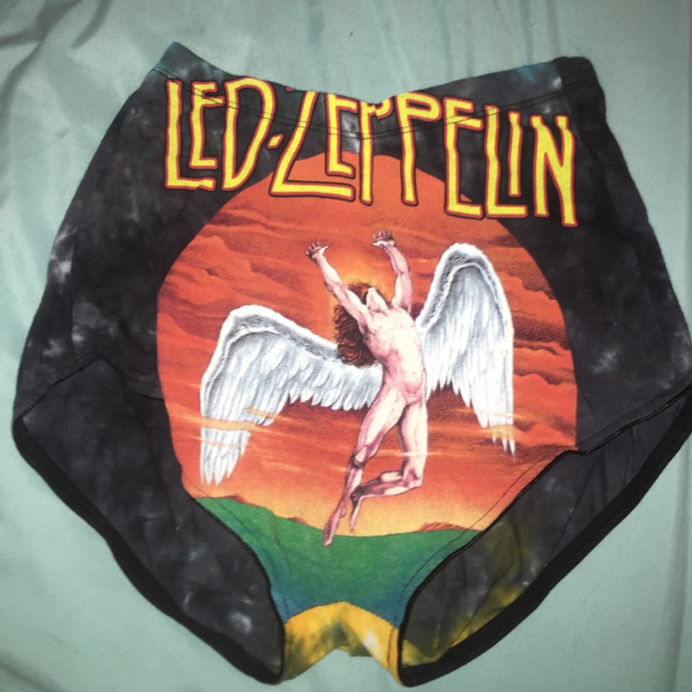Backbite reclaimed Led Zeppelin shorts