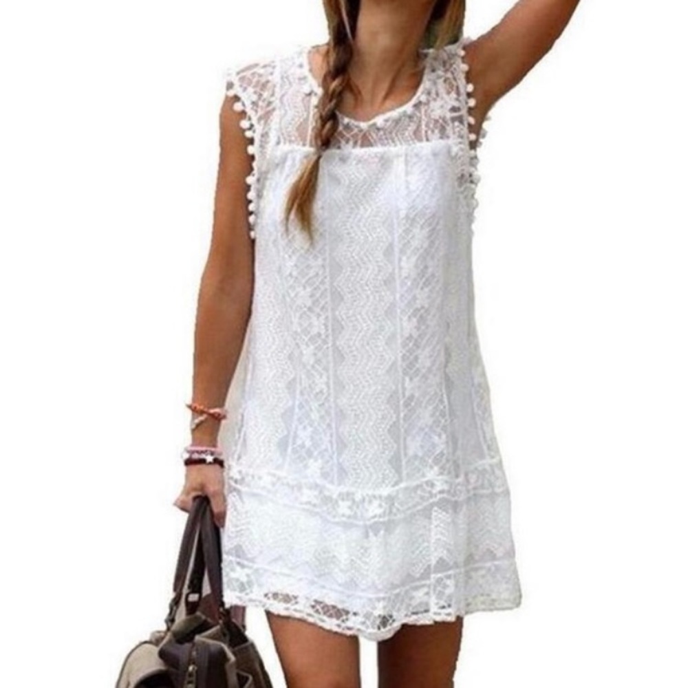 🦋 WHITE LACE DRESS - Picture 3 of 8