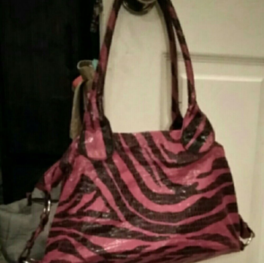 Pink & Black Zebra  2 Strapped Purse