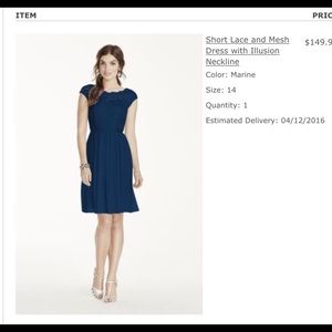 Never worn bridesmaid dress. Size 14, marine