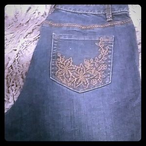 Liz Claiborne jeans with floral pattern