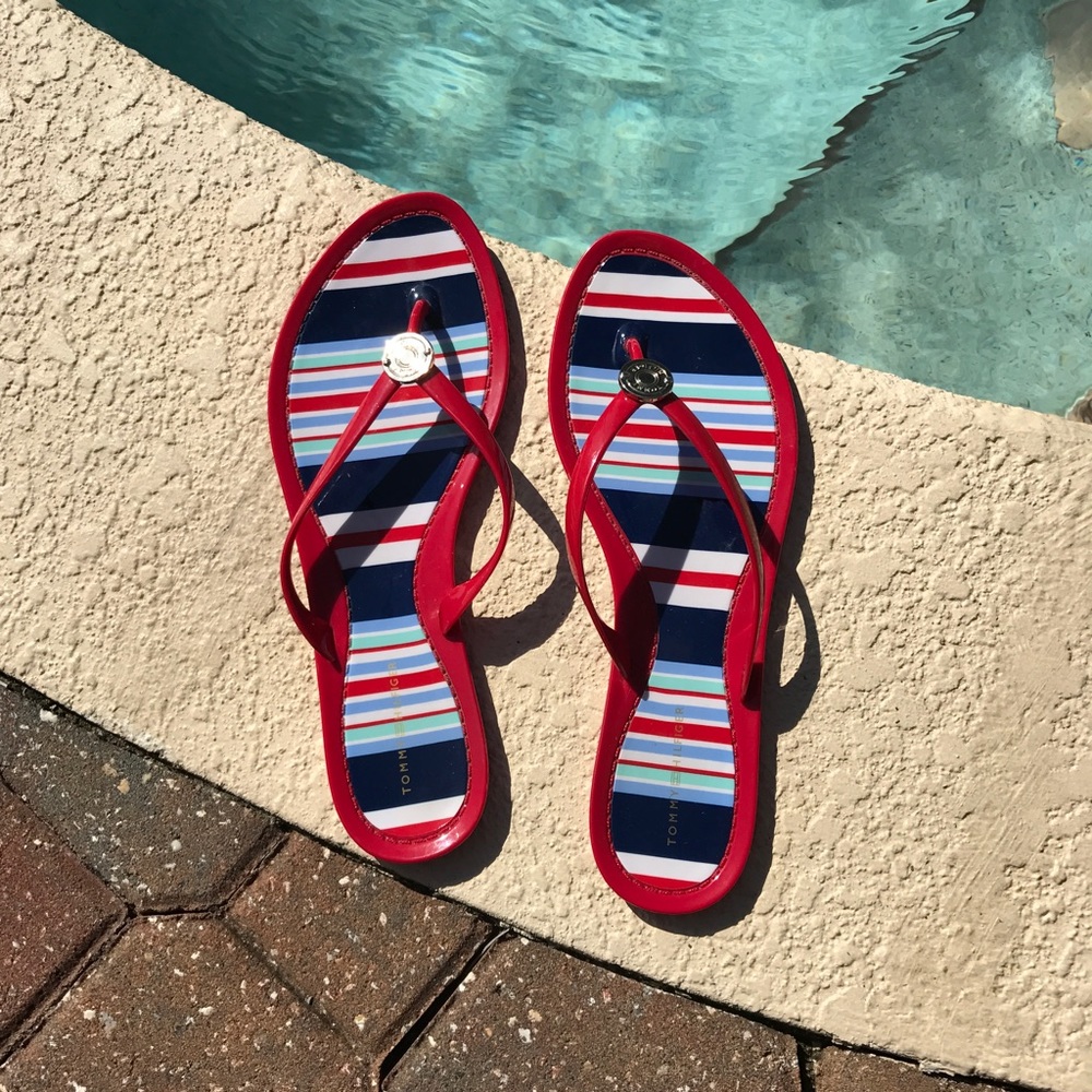 Tommy Hilfiger jelly flip flops