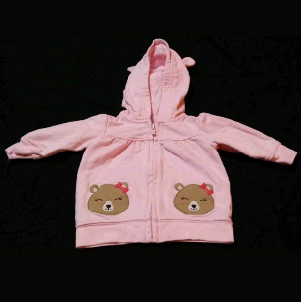 Carter's 3 Month Pink Zippered Bear Hoodie