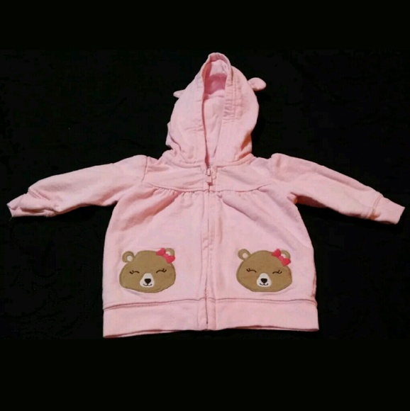 Carter's 3 Month Pink Zippered Bear Hoodie - Picture 1 of 1