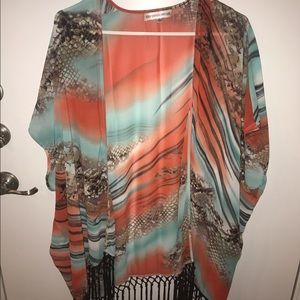 Long colorful cardigan/cover up! Only worn once!