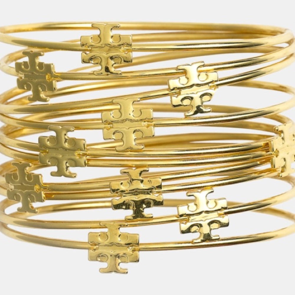 Tory Burch Logo T gold bangles bracelet