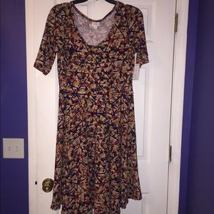 Lularoe Nicole - BNWT - brown triangle print ..2XL