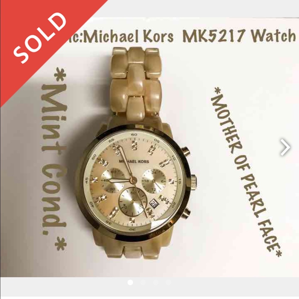 Authentic Michael Kors MK5217 Watch Mother of Pear