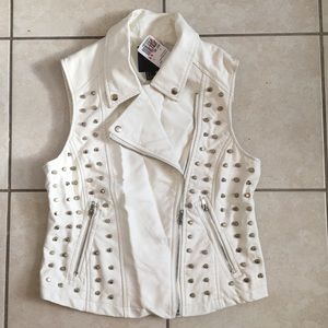 Studded Faux Leather Vest