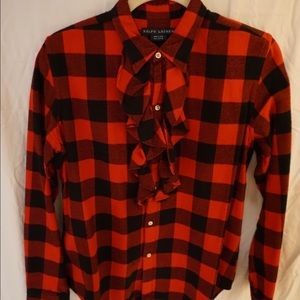 Ralph Lauren Buffalo Check Button Down w/ Ruffles