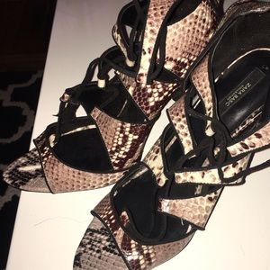 Zara snake print sandals
