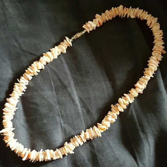 Hawaaian puka bead necklace and ankle bracelet set - Picture 3 of 5
