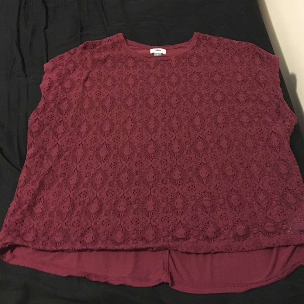 Maroon lace front top