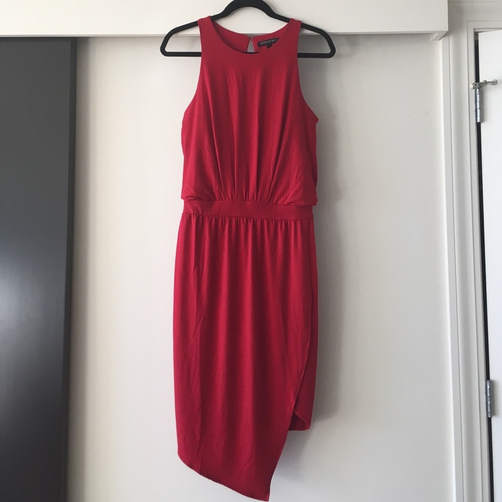 Banana Republic Asymmetrical Hem Dress - Red
